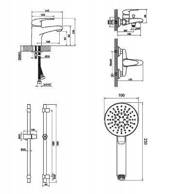 Будкрам купити 1623190128SP GIRAN Set Комплект змішувачів (1кт=1уп) 1623190128SP GIRAN Set Комплект змішувачів (1кт=1уп) 2