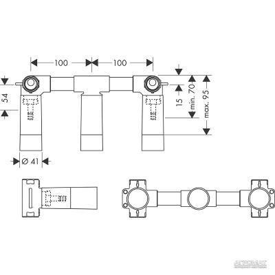 Будкрам купити Axor Внутрішня частина змішувача 3-отв. Axor Внутрішня частина змішувача 3-отв. 2