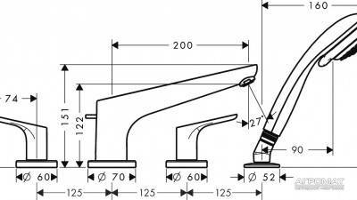 Будкрам купить Focus Внешняя часть смесителя 4-отв. для ванны Focus Внешняя часть смесителя 4-отв. для ванны 2