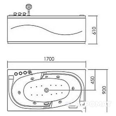 Будкрам купить Г/М ванна аэромассаж, п/у YU19 Г/М ванна аэромассаж, п/у YU19 2