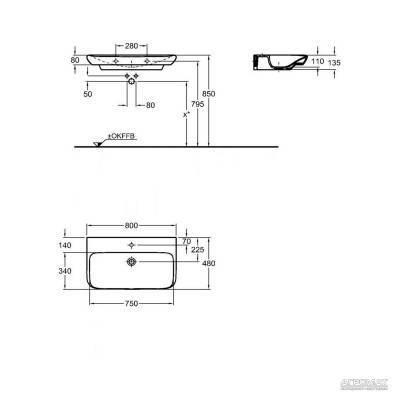 Будкрам купить Умывальник myDay 800х480мм без перелива Умывальник myDay 800х480мм без перелива 4