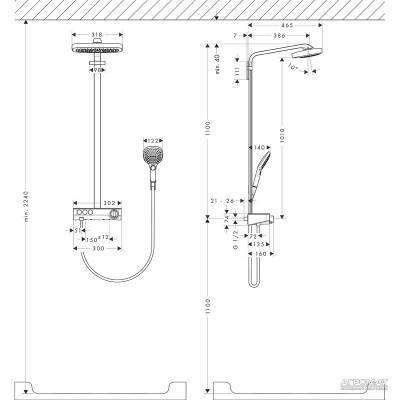 Будкрам купити Raindance Select E 300 3jet Showerpipe Душова система д/душа Raindance Select E 300 3jet Showerpipe Душова система д/душа 2