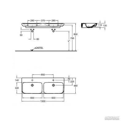 Будкрам купить myDay Умывальник двойной 1300х480мм без перелива myDay Умывальник двойной 1300х480мм без перелива 3