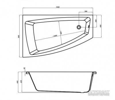 Будкрам купити LORENA Ванна 150x90 ліва з ніжками LORENA Ванна 150x90 ліва з ніжками 2