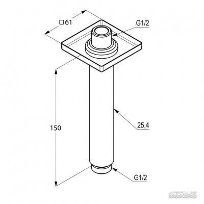 Будкрам купить A-QA Держатель-150 верхнего душа, с потолка A-QA Держатель-150 верхнего душа, с потолка 2