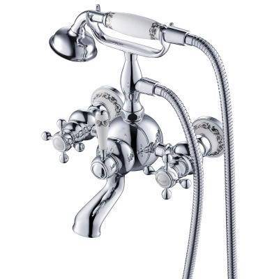 Будкрам купити Charlestone Ceramic Змішувач д/ванни зі стіни, шланг+ ручний душ, хром