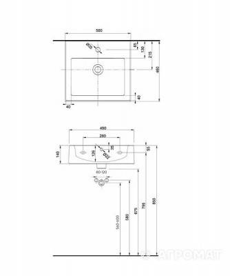 Будкрам купити TWINS Раковина 50 см TWINS Раковина 50 см 2