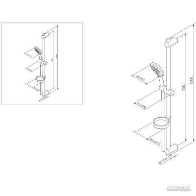 Будкрам купить F0153000/F0153100 Bliss L Душевой комплект 5ф. F0153000/F0153100 Bliss L Душевой комплект 5ф. 2