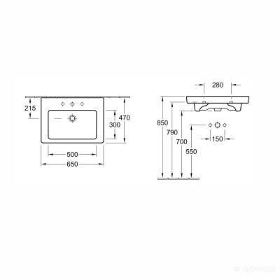 Будкрам купити SUBWAY 2.0 Раковина 65 1 отв. SUBWAY 2.0 Раковина 65 1 отв. 2