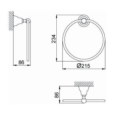 Будкрам купити Charlestone Кільце д/рушників, золото Charlestone Кільце д/рушників, золото 2