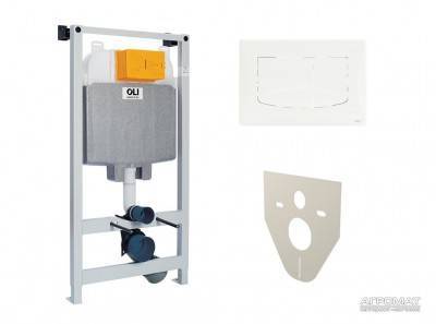 Будкрам купить Oli74 River Dual комплект инстал. для унитаза 4в1, с белой клавишей(1уп)