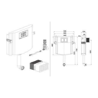 Будкрам купити Комплект прихований бачок д/унітазу + клавіша Комплект прихований бачок д/унітазу + клавіша 2