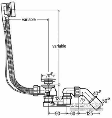 Будкрам купить Simplex Сифон-автомат для ванны Simplex Сифон-автомат для ванны 2