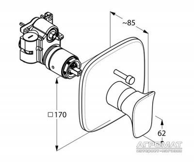 Будкрам купить Ambienta Внешняя часть смесителя для ванны Ambienta Внешняя часть смесителя для ванны 2