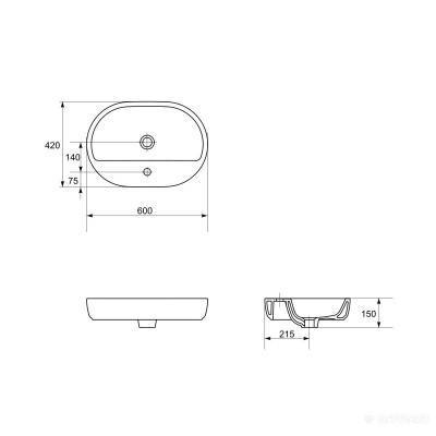Будкрам купити CASPIA Раковина-60 меблева ОВАЛЬНА CASPIA Раковина-60 меблева ОВАЛЬНА 3