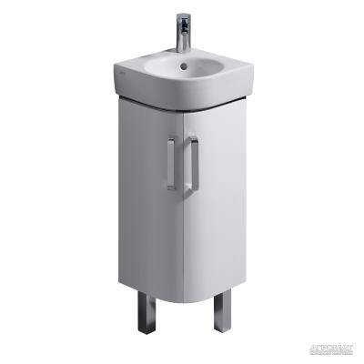 Будкрам купить Renova №1 Comprimo Шкафчик под умывальник угловой, 425х604 мм, длина стороны 305 мм, корпус белый мат/фасад белый глянец