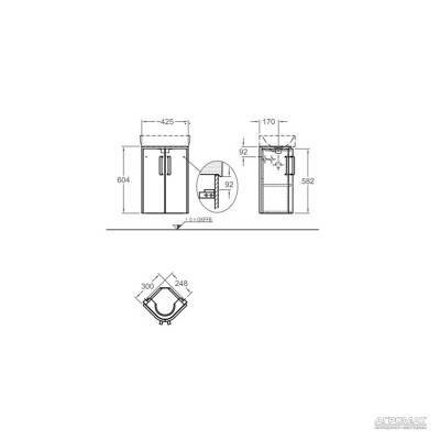 Будкрам купить Renova №1 Comprimo Шкафчик под умывальник угловой, 425х604 мм, длина стороны 305 мм, корпус белый мат/фасад белый глянец Renova №1 Comprimo Шкафчик под умывальник угловой, 425х604 мм, длина стороны 305 мм, корпус белый мат/фасад белый глянец 2