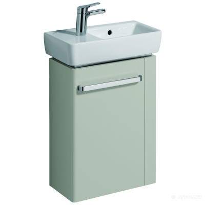 Будкрам купить Renova №1 Comprimo Шкафчик под умывальник, 448х604х222 мм, с держателем для полотенец справа, корпус св.-серый мат/фасад св.-серый глянец