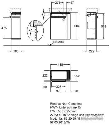 Будкрам купить Renova №1 Comprimo Шкафчик под умывальник, 448х604х222 мм, с держателем для полотенец справа, корпус св.-серый мат/фасад св.-серый глянец Renova №1 Comprimo Шкафчик под умывальник, 448х604х222 мм, с держателем для полотенец справа, корпус св.-серый мат/фасад св.-серый глянец 2