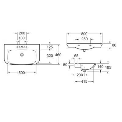 Будкрам купить TYROL Раковина 80 1 отв. TYROL Раковина 80 1 отв. 2
