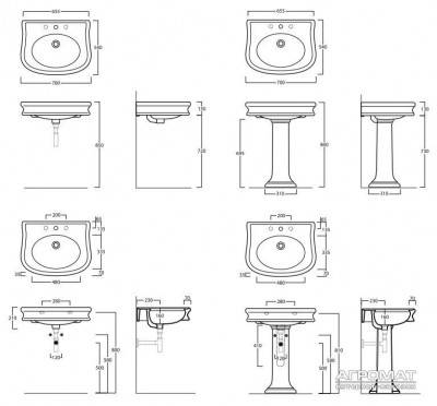 Будкрам купити - LANTE   П'єдестал д/раковини LA10, біла - LANTE   П'єдестал д/раковини LA10, біла 3