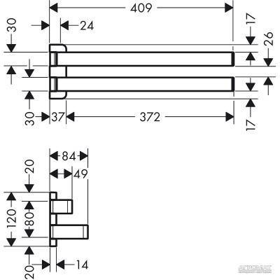 Будкрам купити Axor Universal Тримач рушника-40, подвійний Axor Universal Тримач рушника-40, подвійний 2