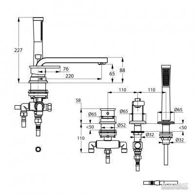 Будкрам купить E2 Смеситель 3-отв. для ванны E2 Смеситель 3-отв. для ванны 3