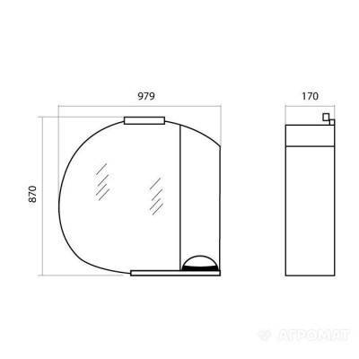 Будкрам купити ГЛОРІЯ Дзеркало-95 L з підсвіткою та пеналом ліворуч ГЛОРІЯ Дзеркало-95 L з підсвіткою та пеналом ліворуч 3