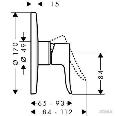 Будкрам купити Metris Highflow Зовнішня частина змішувача д/душа Metris Highflow Зовнішня частина змішувача д/душа 2