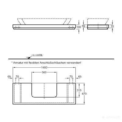 Будкрам купить Silk Столешница под умывальник с отверстием под сифон в центре 1400х100х470мм, дуб, отделка из натурально Silk Столешница под умывальник с отверстием под сифон в центре 1400х100х470мм, дуб, отделка из натурально 2