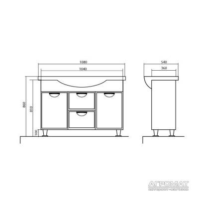 Будкрам купить ГЛОРИЯ Тумба с раковиной-108 Эвита, с корзиной ГЛОРИЯ Тумба с раковиной-108 Эвита, с корзиной 2