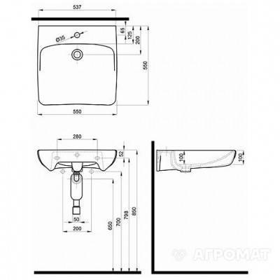 Будкрам купить NOVA PRO Умывальник 55см для людей с ограниченными физическими возможностями, с переливом NOVA PRO Умывальник 55см для людей с ограниченными физическими возможностями, с переливом 2
