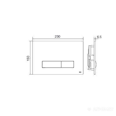 Будкрам купити GLAM OliPure Клавіша подвійного зливу, хром GLAM OliPure Клавіша подвійного зливу, хром 2