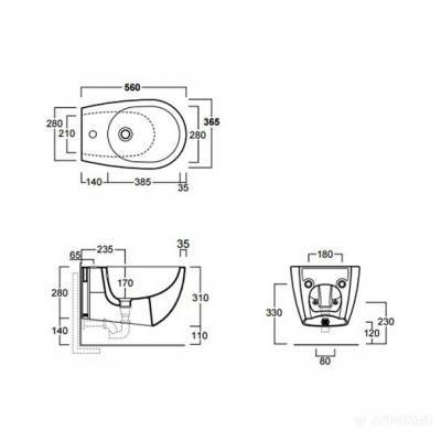 Будкрам купити VIGNONI, біде підвісне,  колір антрацит VIGNONI, біде підвісне,  колір антрацит 2