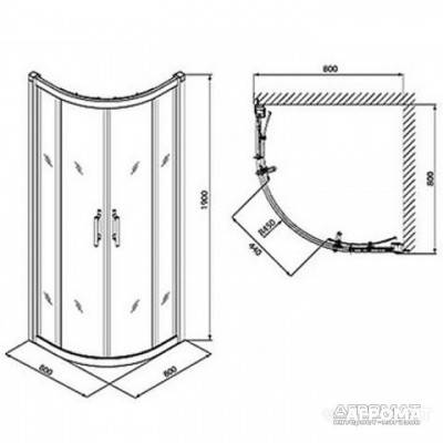 Будкрам купити GEO 6 Душова кабіна чверть кола R450, двері розсувні, скло прозоре, профіль срібний блиск, частина 1 GEO 6 Душова кабіна чверть кола R450, двері розсувні, скло прозоре, профіль срібний блиск, частина 1 2