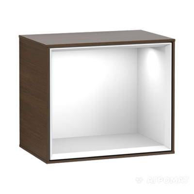 Будкрам купить FINION Полка подвесная, внутр. цвет - белый лак, внешн. цвет - орех