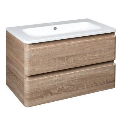 Будкрам купить FLY Тумба 80 с раковиной, цвет дуба  FLY Тумба 80 с раковиной, цвет дуба  2