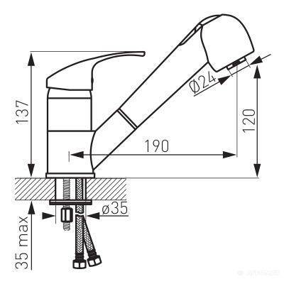 Будкрам купить  VASTO Смеситель для кухни с вытяжным душем  VASTO Смеситель для кухни с вытяжным душем 2