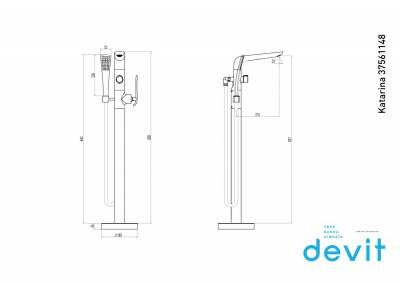 Будкрам купити KATARINA Змішувач д/ванни з підлоги, хром-білий KATARINA Змішувач д/ванни з підлоги, хром-білий 2