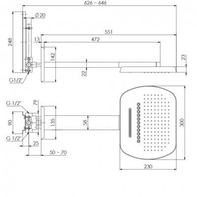 Будкрам купить Верхний душ на 3 функции Верхний душ на 3 функции 2