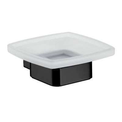 Будкрам купити LOFT BLACK Мильничка+тримач підв.,чорна матова/скло сатин.