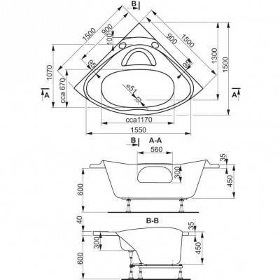 Будкрам купити VPBA150ATH3E-01 Athena-R Ванна 150x150+VPSET007 ніжки, яскраво біла VPBA150ATH3E-01 Athena-R Ванна 150x150+VPSET007 ніжки, яскраво біла 3