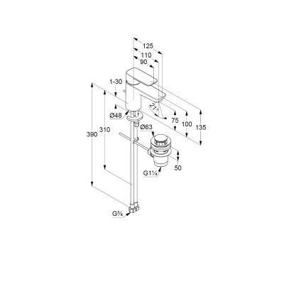 Будкрам купити Pure&Style 75 Змішувач д/раковини з д/к Pure&Style 75 Змішувач д/раковини з д/к 2