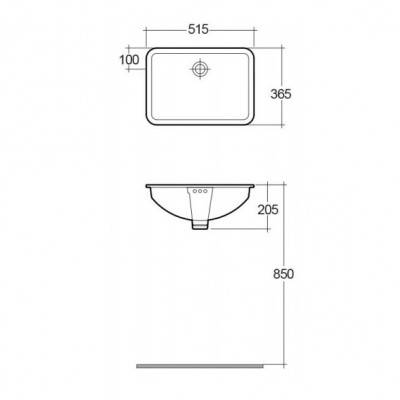 Будкрам купить CLEO Раковина под столешницу прямоугольная 51см CLEO Раковина под столешницу прямоугольная 51см 2