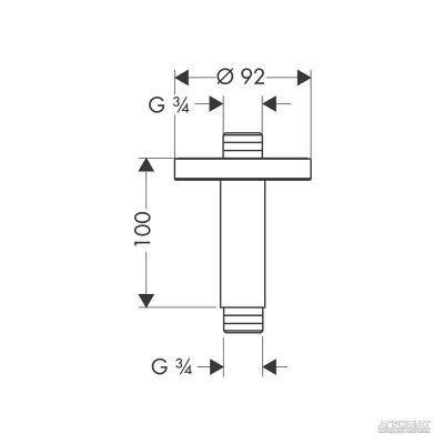 Будкрам купити Тримач-100 верхнього душа, зі стелі Тримач-100 верхнього душа, зі стелі 2