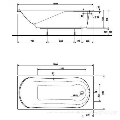 Будкрам купити Ванна акрилова асимметрична SPRING 160х100 см, ліва, у комплектi з нiжками та елементами крiплення, біла Ванна акрилова асимметрична SPRING 160х100 см, ліва, у комплектi з нiжками та елементами крiплення, біла 3