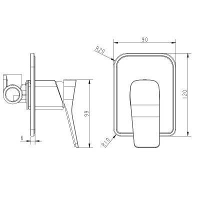 Будкрам купити UP Змішувач прихованого монтажу д/душу UP Змішувач прихованого монтажу д/душу 2