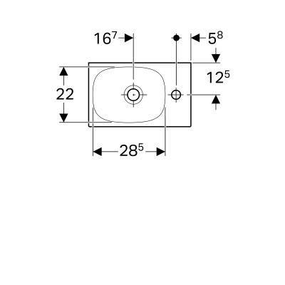 Будкрам купити Acanto раковина 40 см, отвір праворуч, без перелива, білий Acanto раковина 40 см, отвір праворуч, без перелива, білий 3