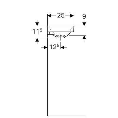 Будкрам купити Acanto раковина 40 см, отвір праворуч, без перелива, білий Acanto раковина 40 см, отвір праворуч, без перелива, білий 4