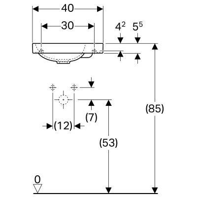 Будкрам купити Acanto раковина 40 см, отвір праворуч, без перелива, білий Acanto раковина 40 см, отвір праворуч, без перелива, білий 5
